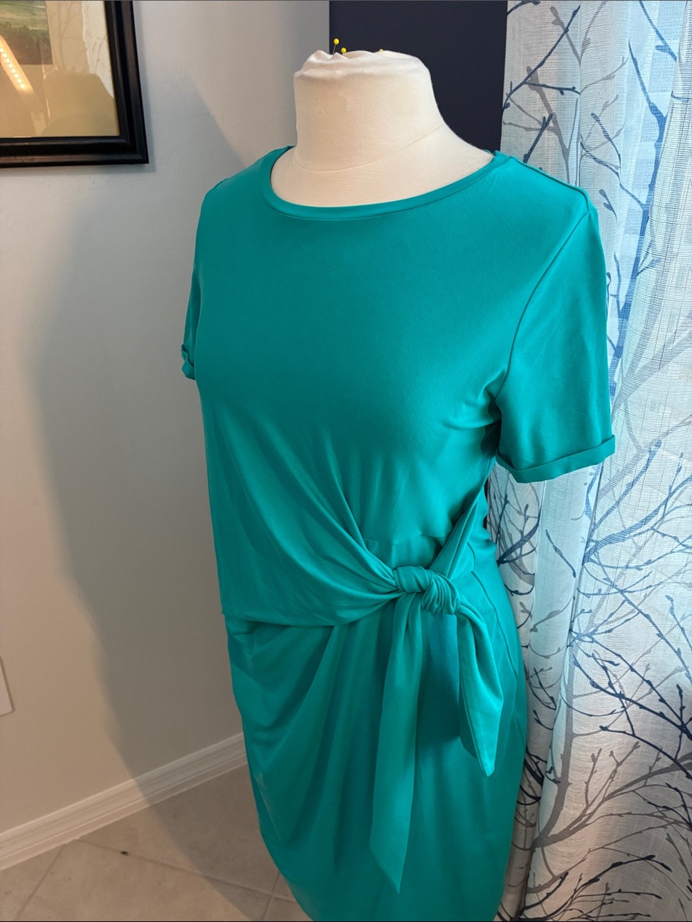 Chico’s Sarong Tie Twist Dress in Seaspray - Picture 2 of 5